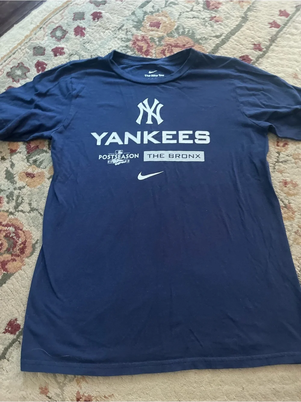 Nike Navy Yankees Long Sleeve Tee with White Logos